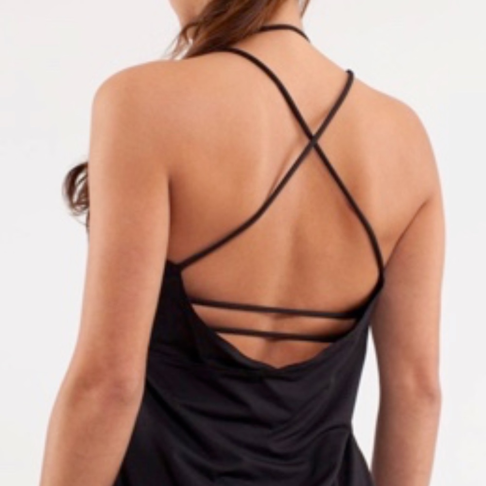 Black Lululemon Flow and Go Tank